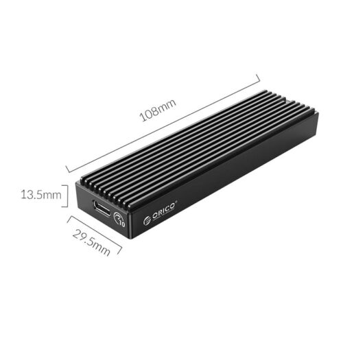 ORICO M.2 NVME Type-C to USB+Type-C to Type-C,2TB Max SSD Enclosure - Black - Image 5